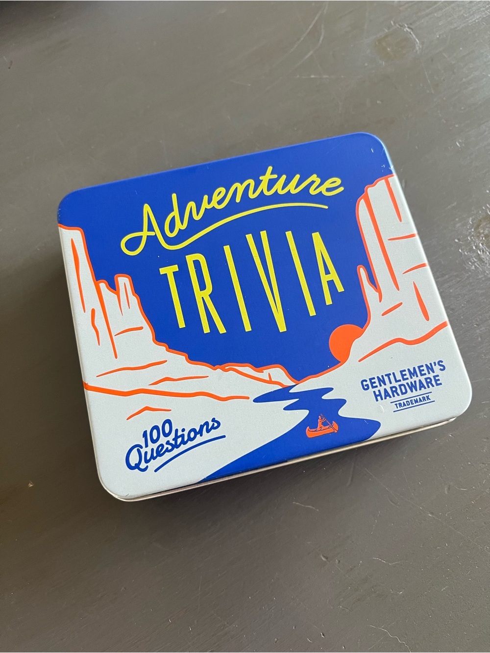 Gentlemen's Hardware Adventure Trivia Game - Blue & White Tin